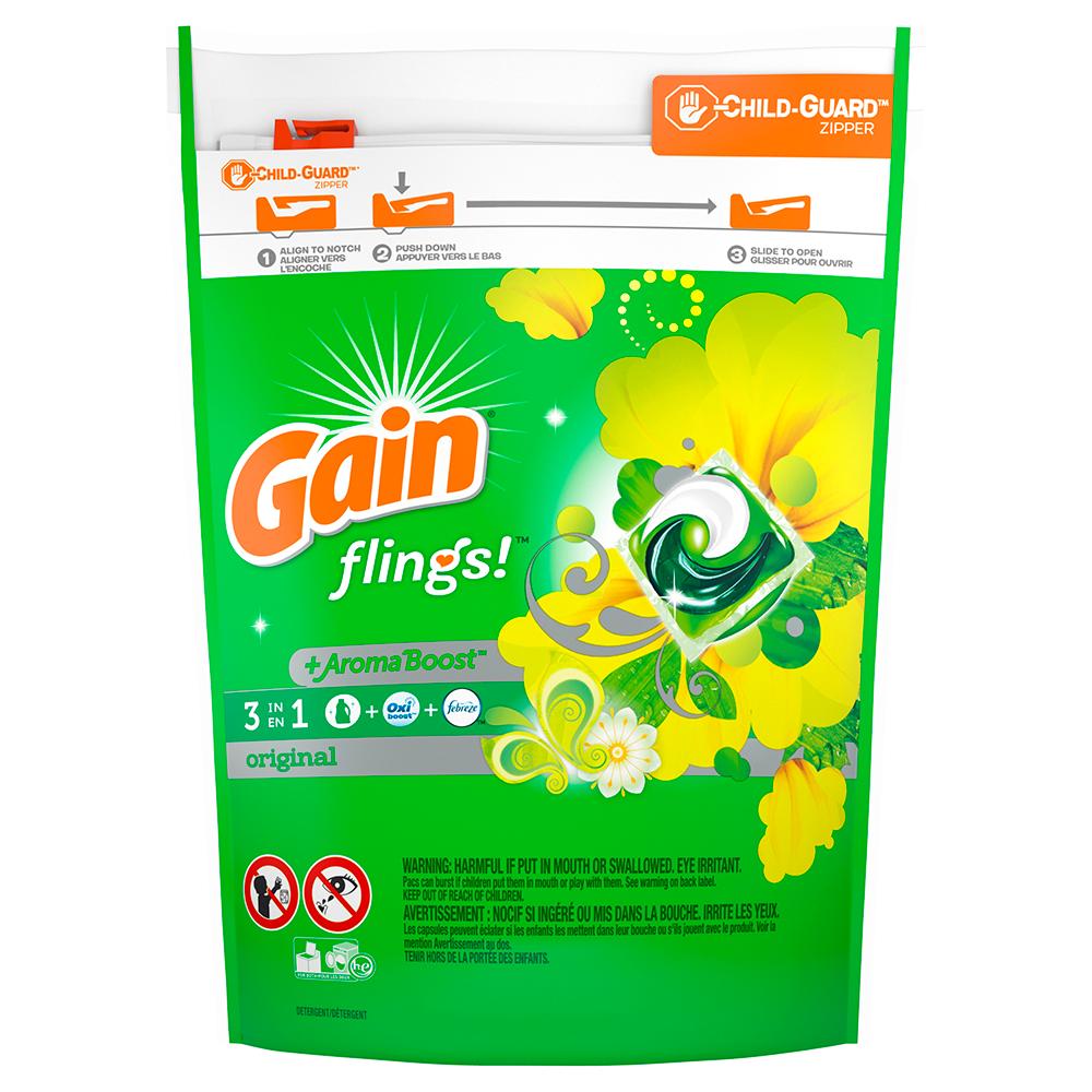Save $1.50 on Gain Flings Laundry Detergent